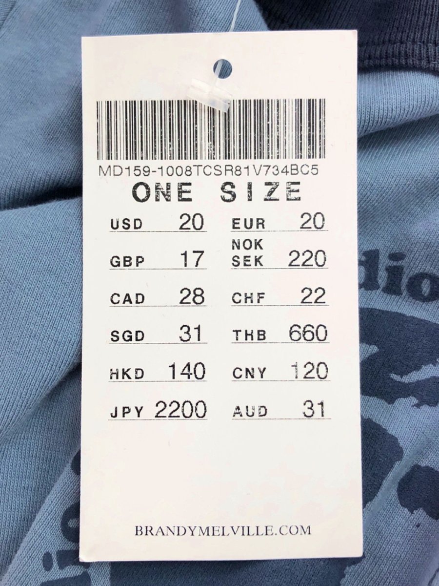 Brandy Melville Blue/Black Silence Radio Print T-Shirt One Size - Reliked