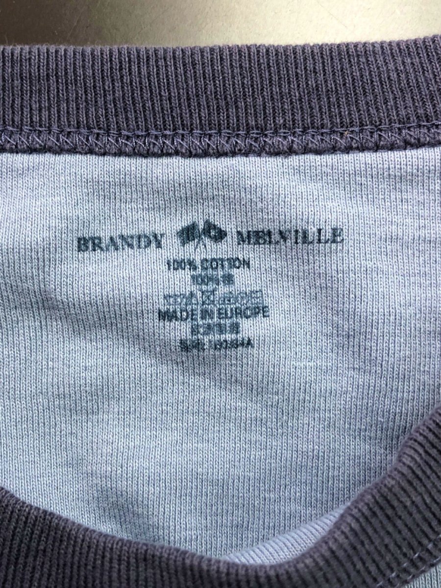 Brandy Melville Blue/Black Silence Radio Print T-Shirt One Size - Reliked