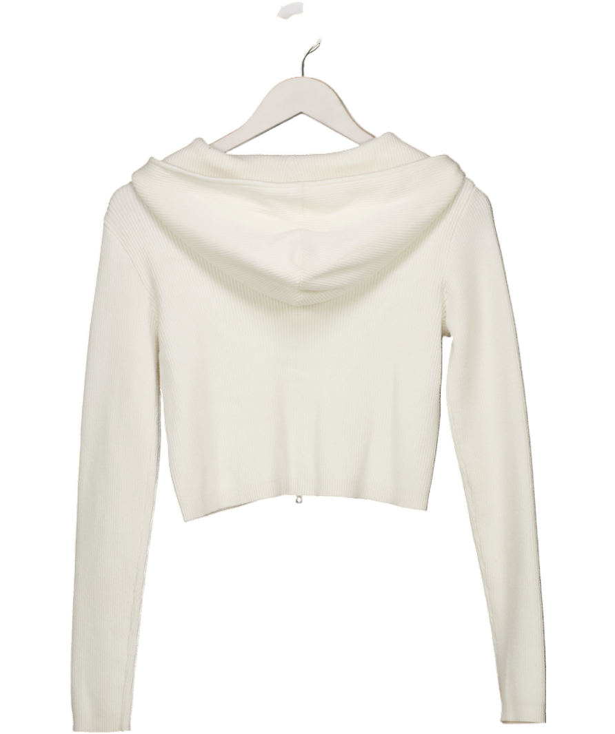 Brandy Melville White Arden Zip Hoodie One Size - Reliked