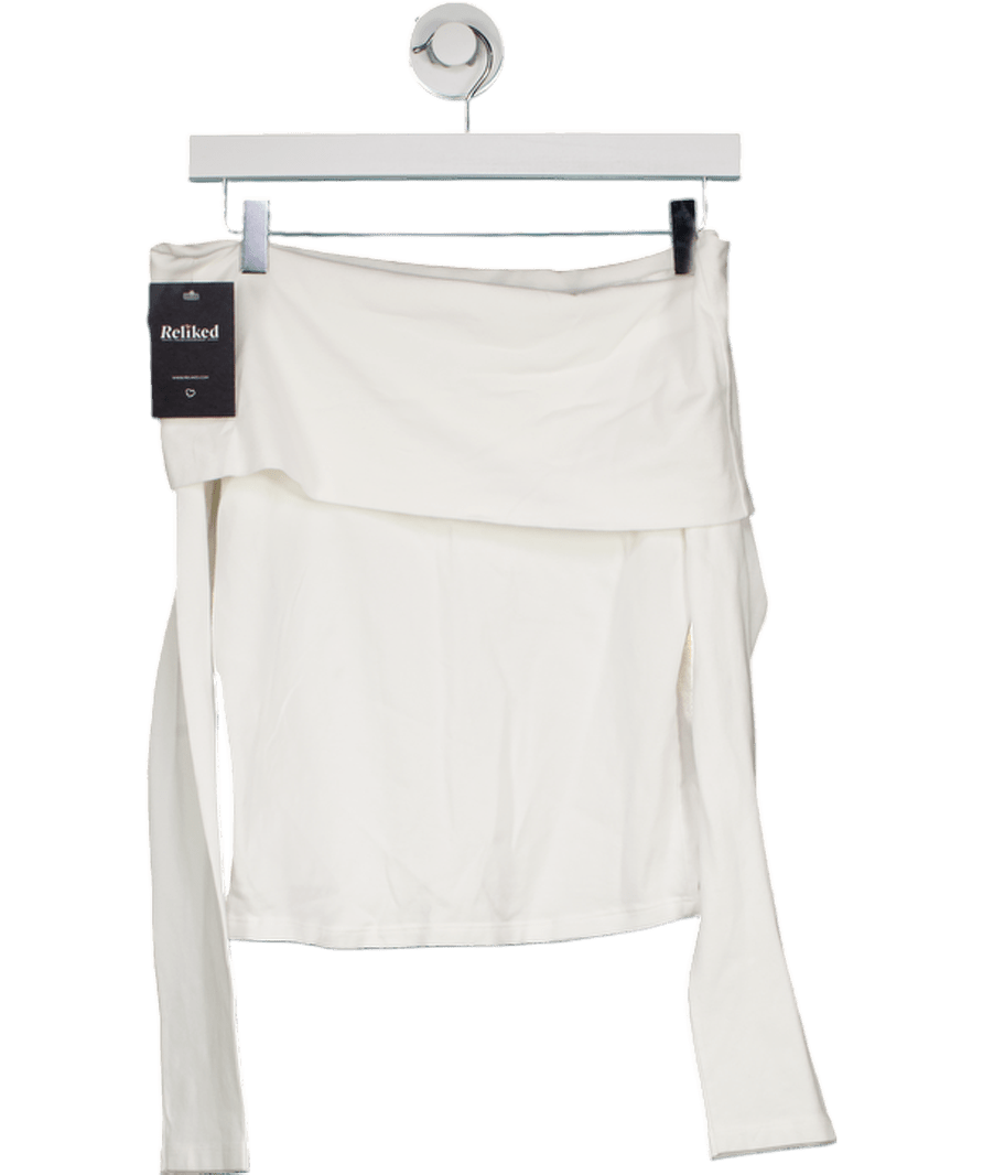 Brandy Melville White Off The Shoulder Crop Top UK S/M - Reliked