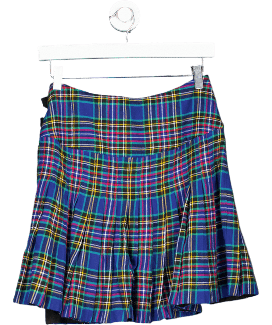 Brora Cobalt Blue The Plaid Mini Kilt UK 8 - Reliked