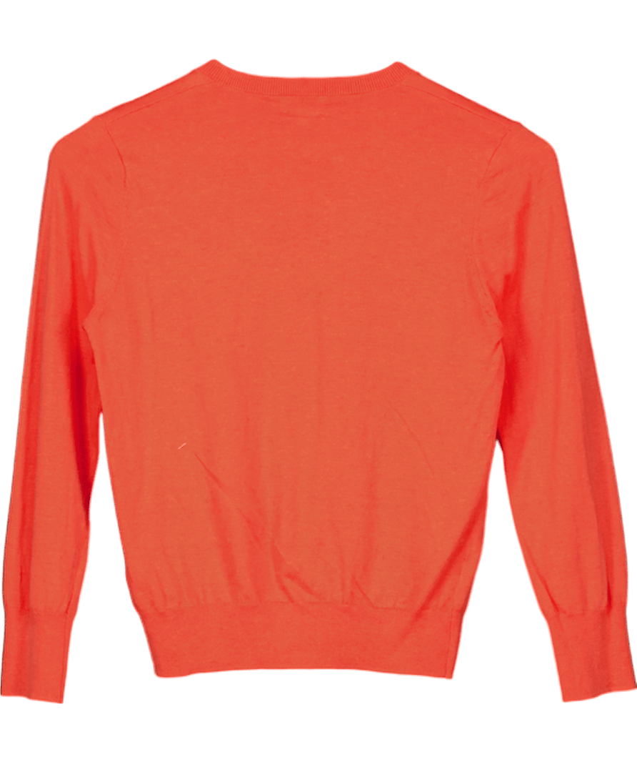 Brora Red Cotton Knit Cardigan UK S - Reliked