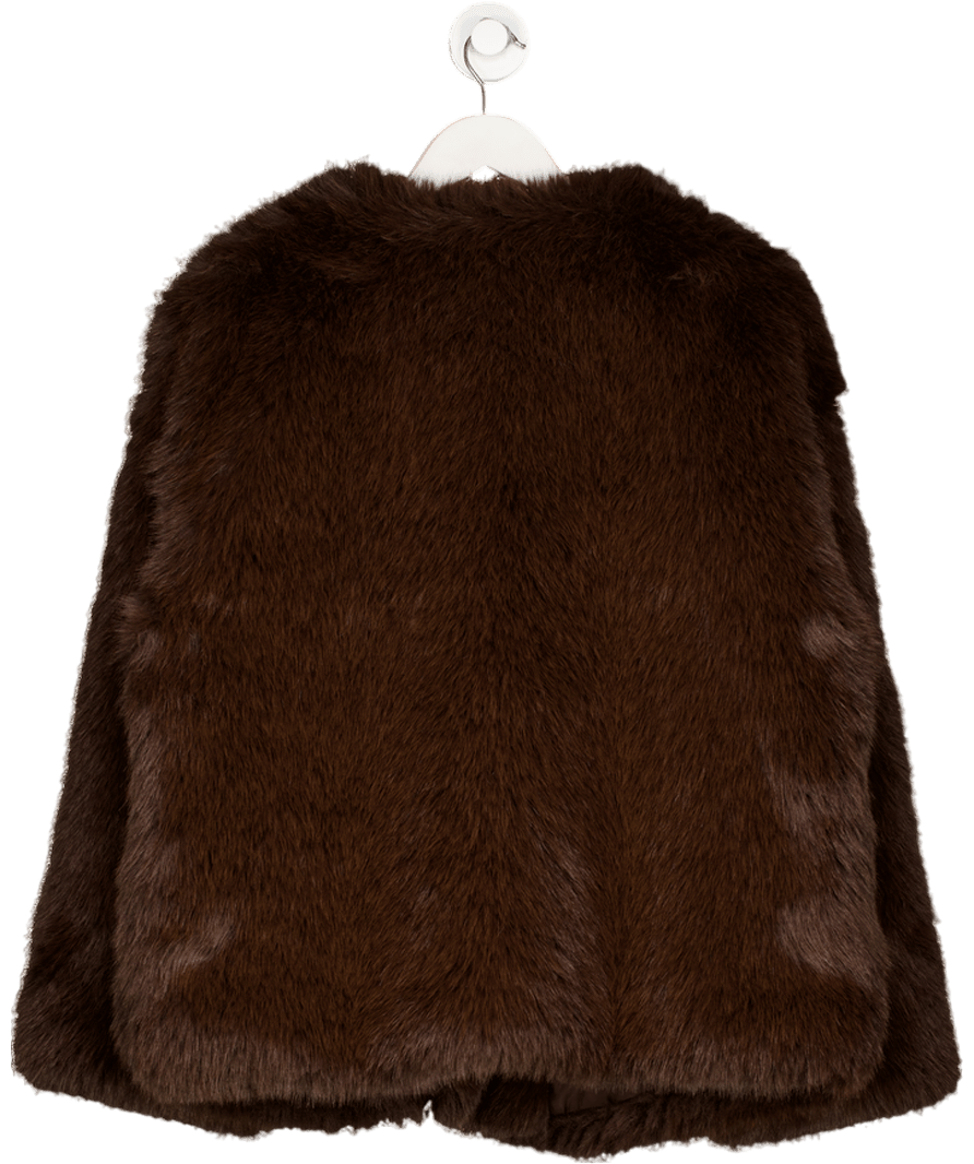 Brown Ghospell Oversized Faux Fur In Chocolate UK M - Reliked