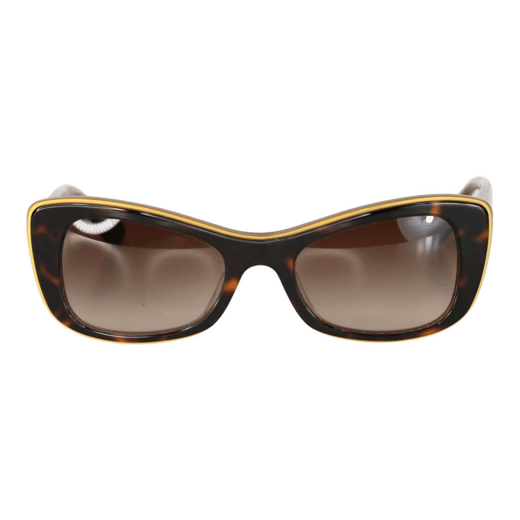Brown Miu Miu Smu01o Tortoise / Gold Sunglasses In Case - Reliked