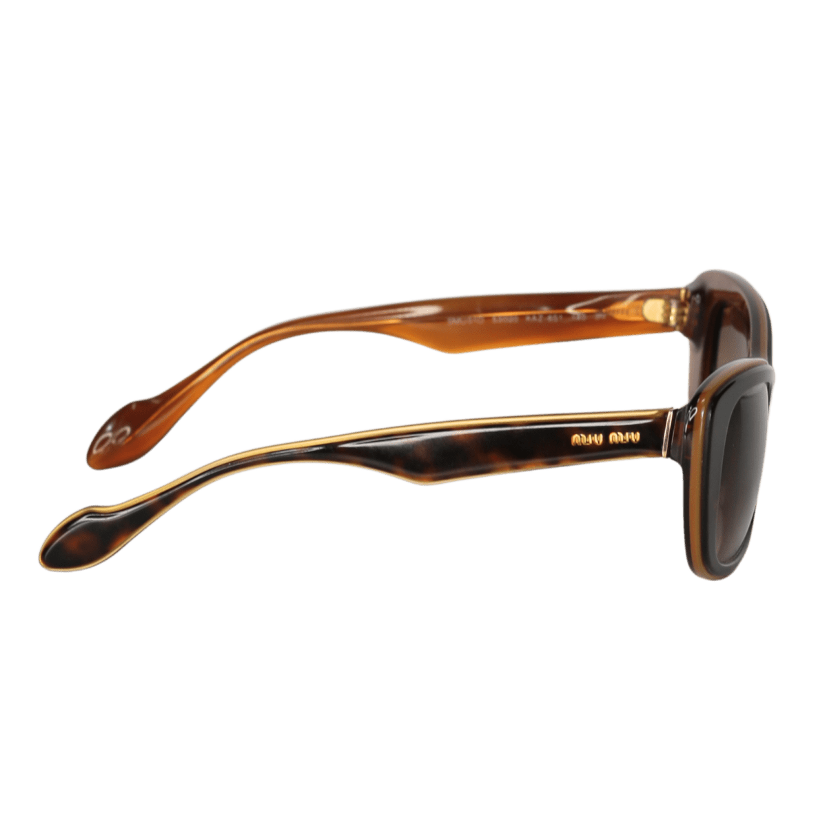 Brown Miu Miu Smu01o Tortoise / Gold Sunglasses In Case - Reliked