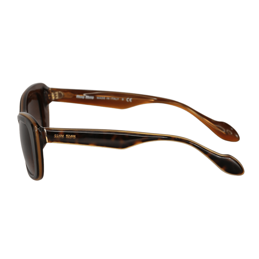 Brown Miu Miu Smu01o Tortoise / Gold Sunglasses In Case - Reliked