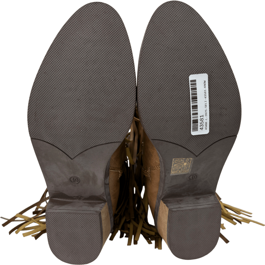 Brown Tassel Cowboy Boots UK 7 EU 40 👠 - Reliked