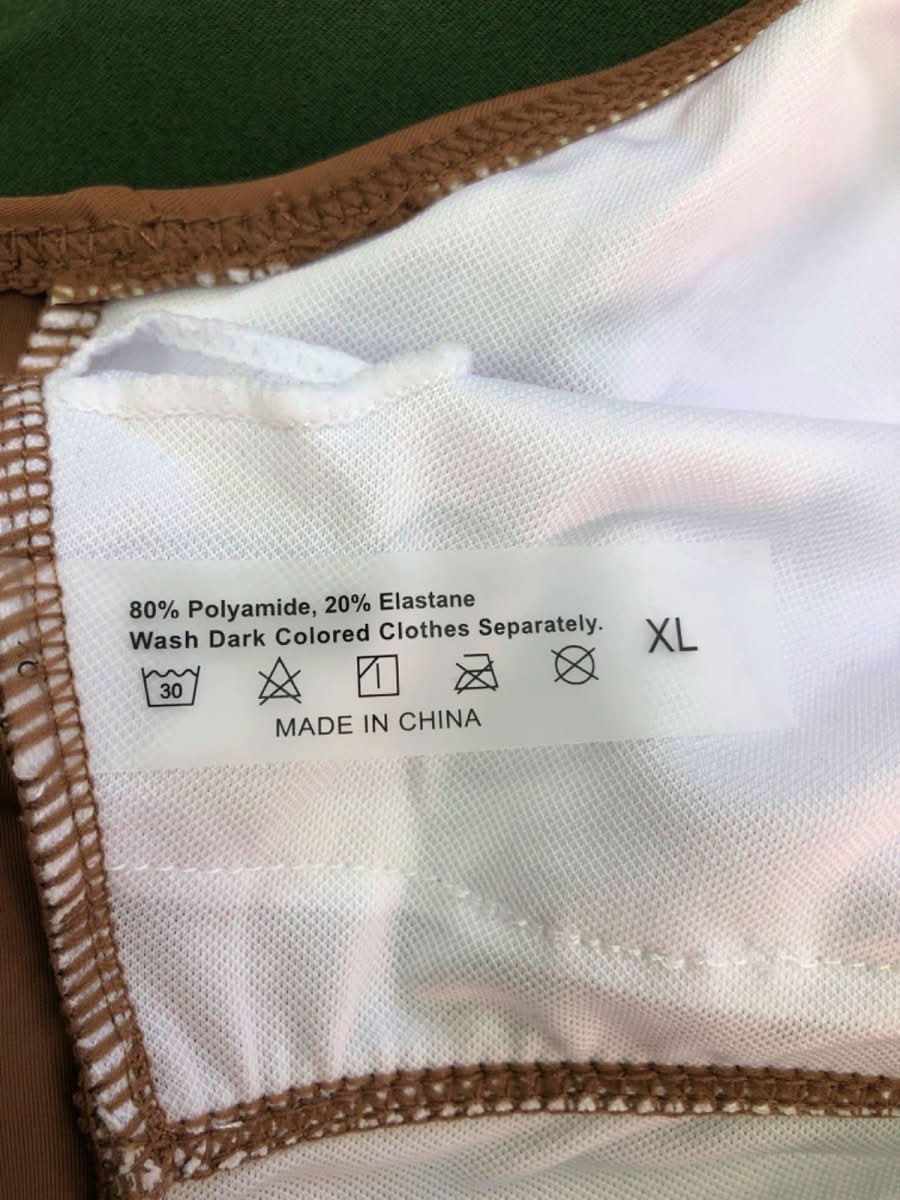 Brown V - Neck Swimsuit Body UK XL - Reliked