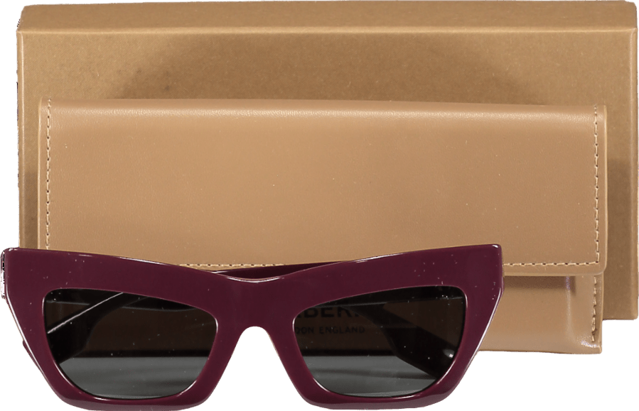 Burberry Be4405 Cat Eye - frame Acetate Logo arm Sunglasses In Case & Box - Reliked