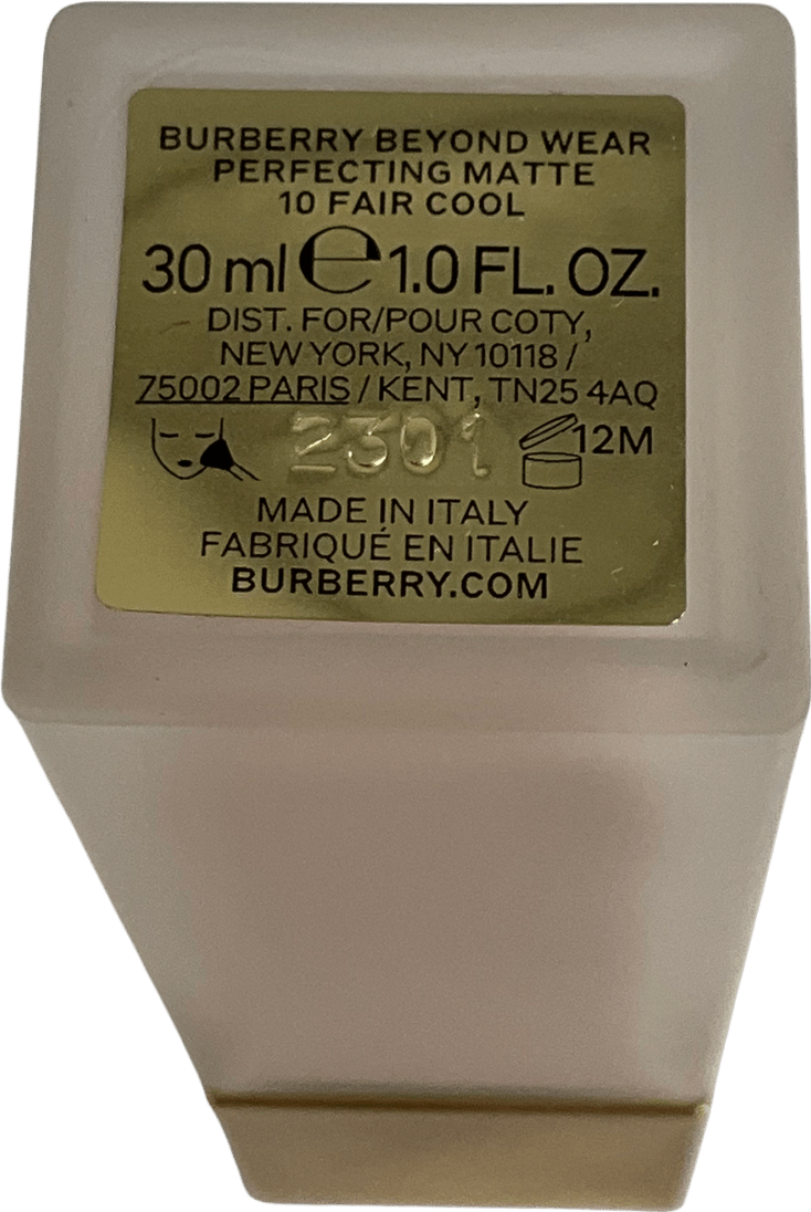 Burberry Beyond Wear Perfecting Matte Foundation 10 Fair 30ml - Reliked