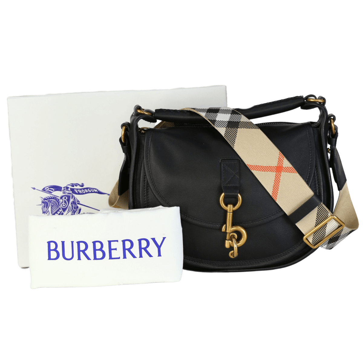 Burberry Black Small B Clip Messenger Bag - Reliked