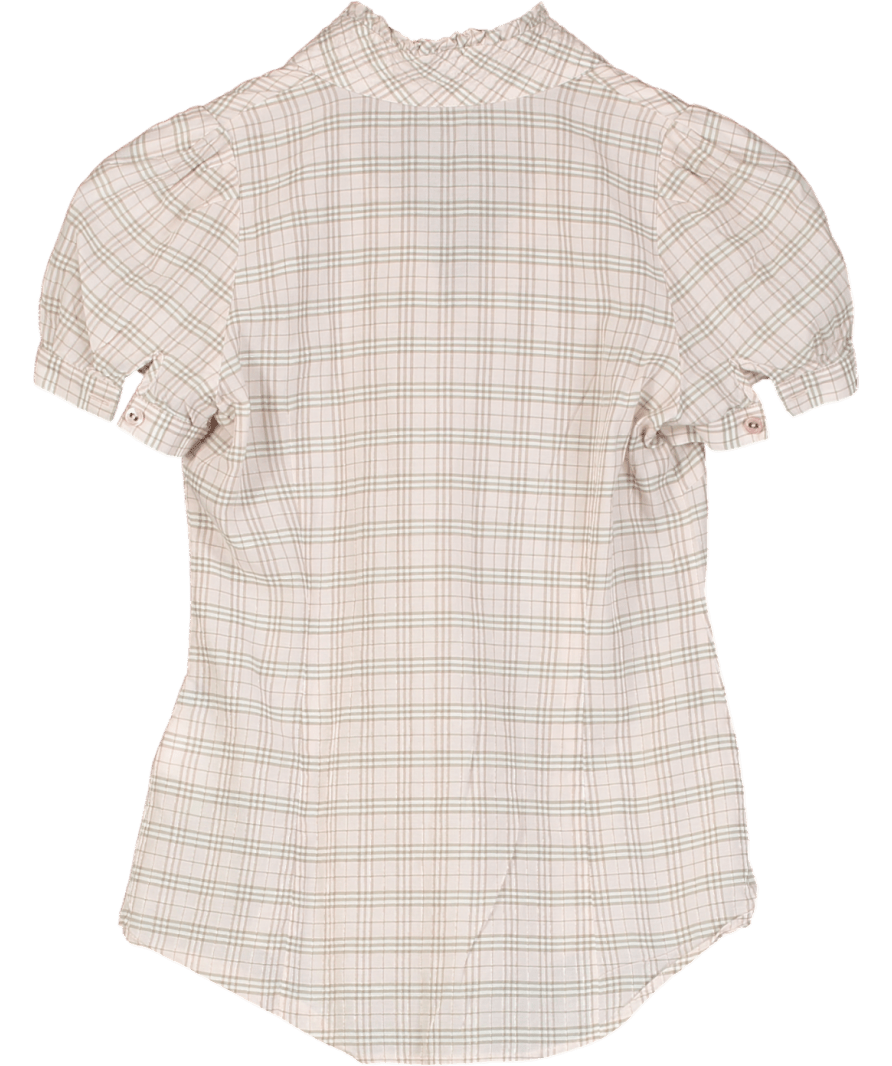 Burberry Pink Plaid Button Up Shirt UK 8 - Reliked