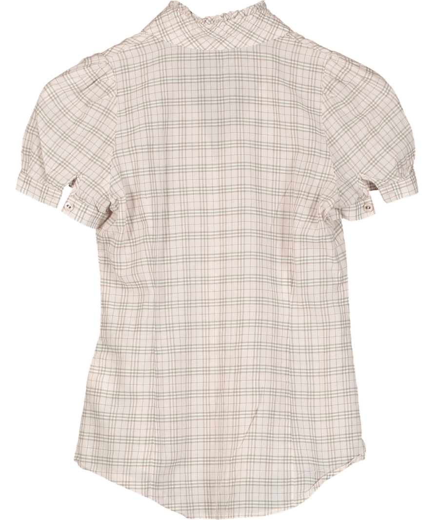 Burberry Pink Plaid Button Up Shirt UK 8 - Reliked