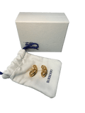 Burberry Yellow Gold Plated Sterling Silver Armour Sphere Earrings - Reliked