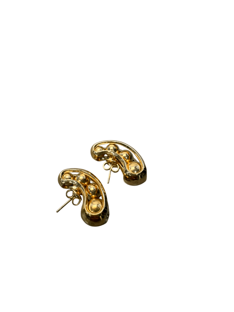 Burberry Yellow Gold Plated Sterling Silver Armour Sphere Earrings - Reliked