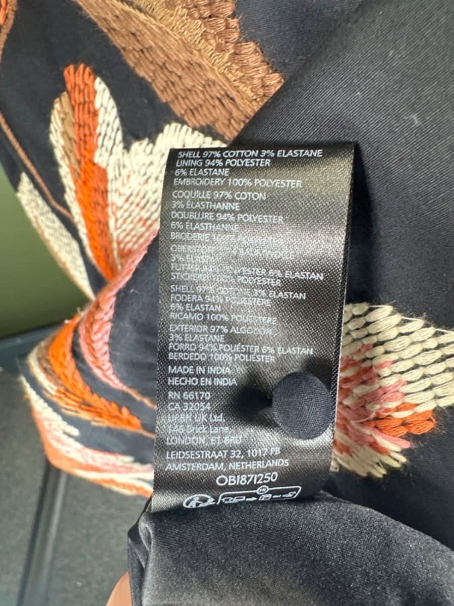 By Anthropologie Halter - Neck Embroidered Floral Midi Dress UK 10 - Reliked