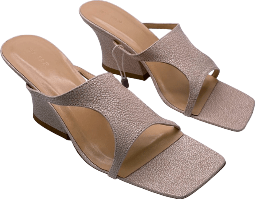 By Far Beige Cruz stingray - effect leather mules EUR 37 UK 4 - Reliked