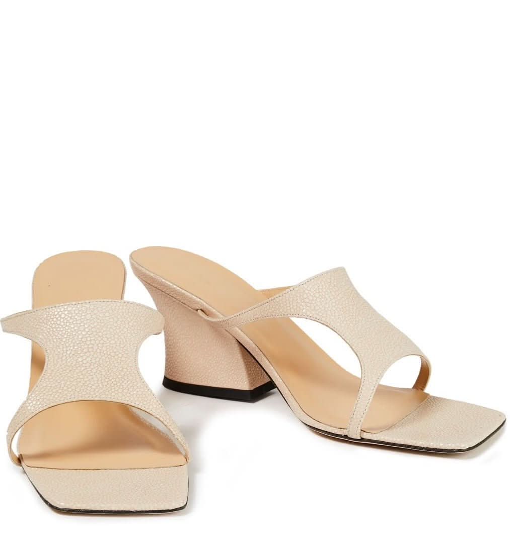 By Far Beige Cruz stingray - effect leather mules EUR 37 UK 4 - Reliked