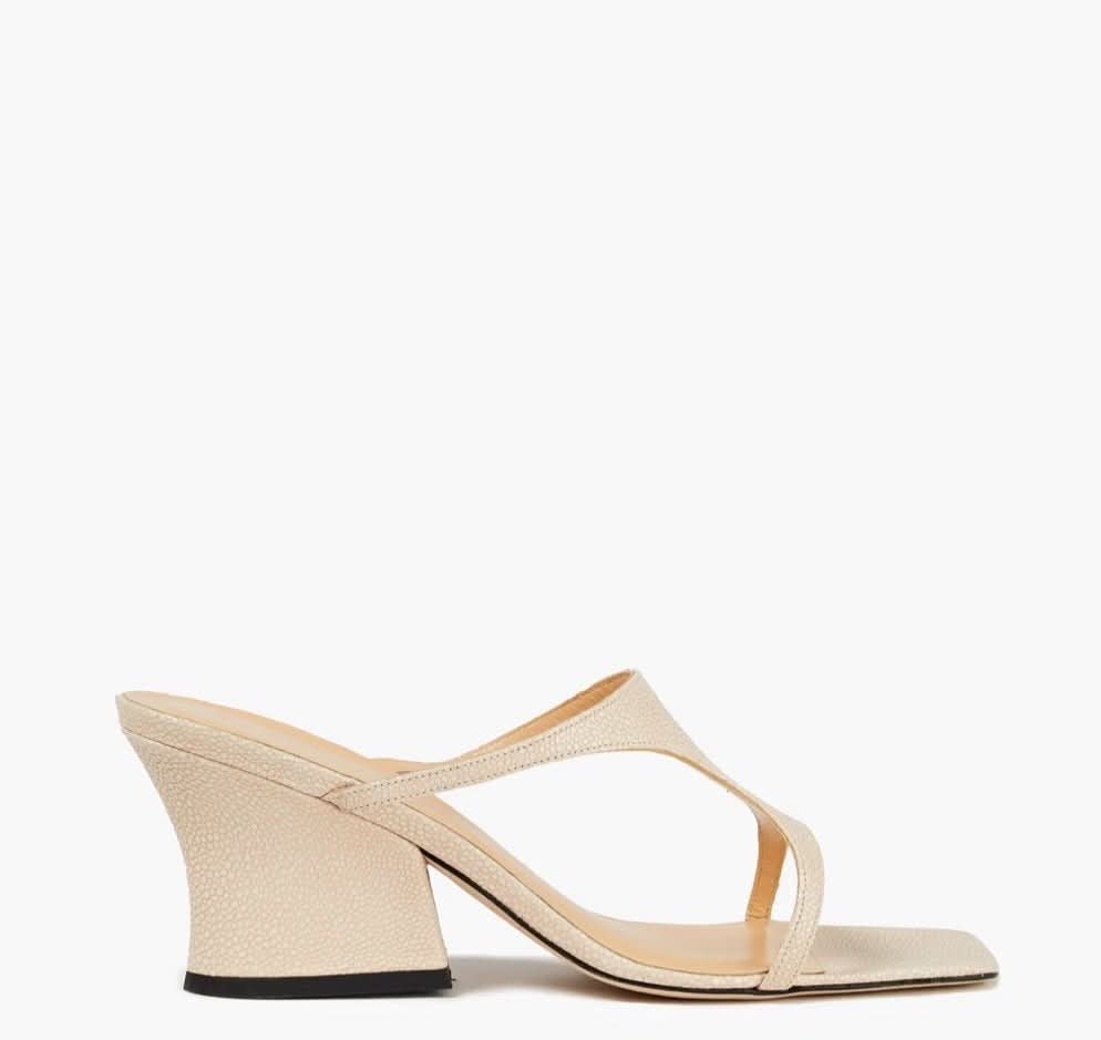 By Far Beige Cruz stingray - effect leather mules EUR 37 UK 4 - Reliked