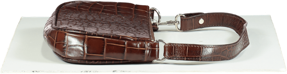 BY FAR Brown Rachel Croco Bag In Nutella - Reliked