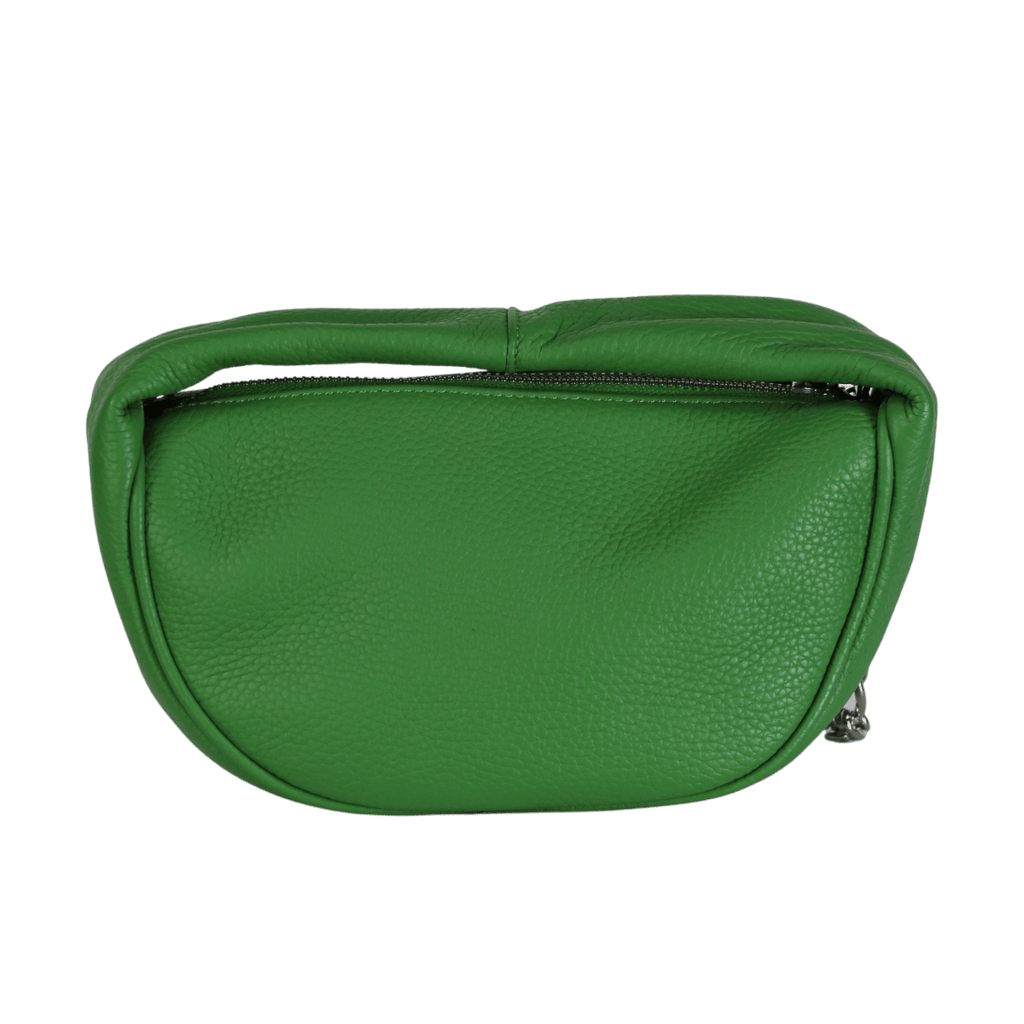 BY FAR Green Baby Cush Pebbled Leather Top Handle Chain Bag - Reliked