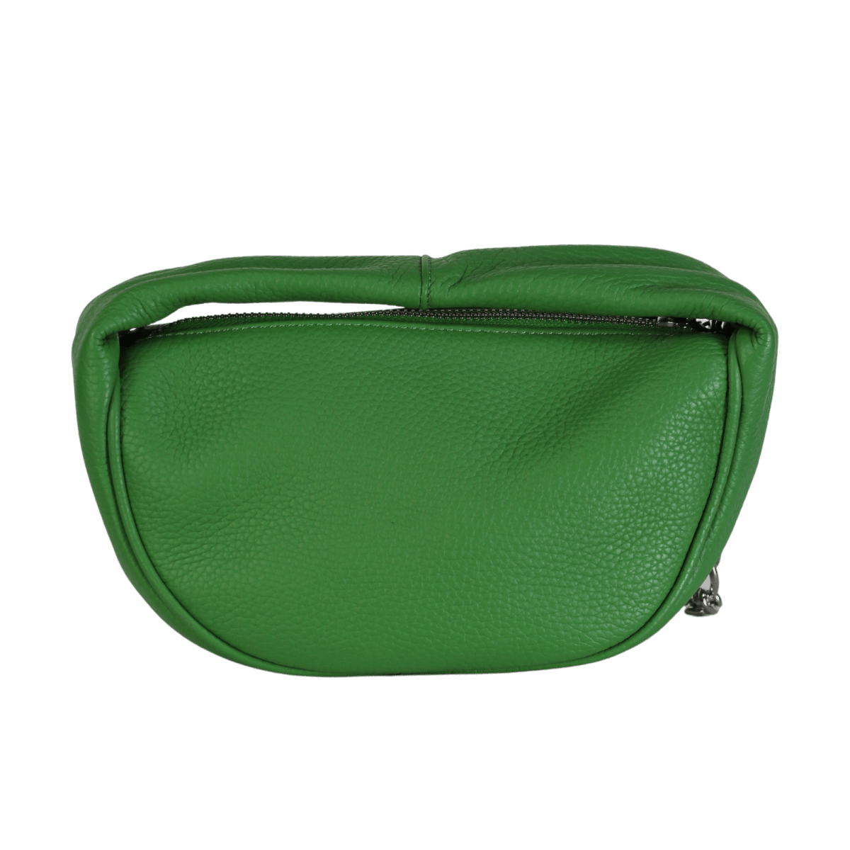 BY FAR Green Baby Cush Pebbled Leather Top Handle Chain Bag - Reliked