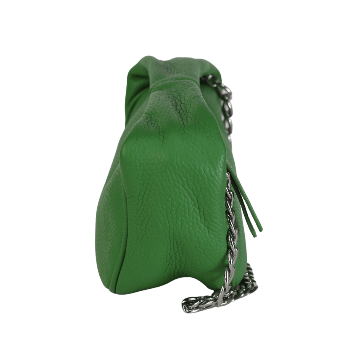 BY FAR Green Baby Cush Pebbled Leather Top Handle Chain Bag - Reliked