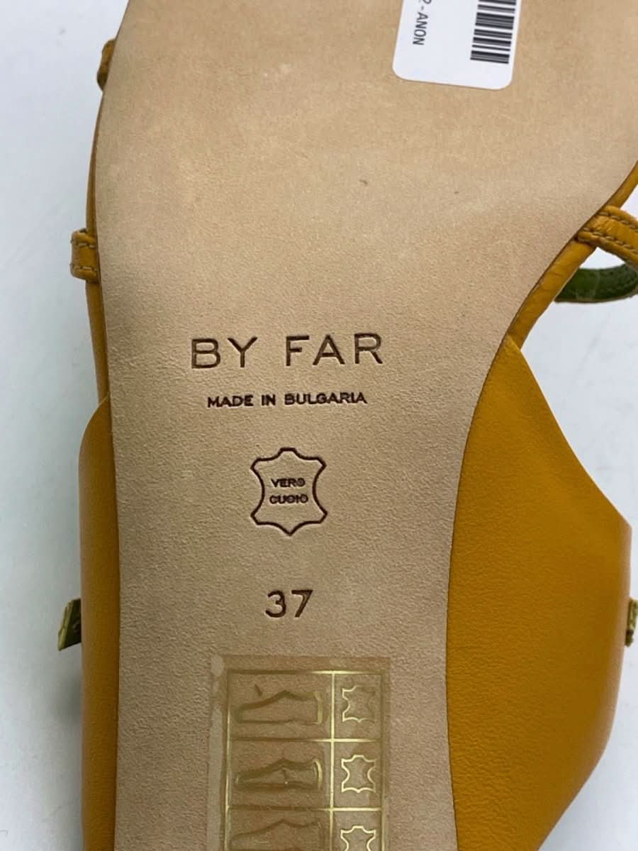 By Far Yellow Candy Strappy Heeled Sandals EU 37 UK 4 - Reliked