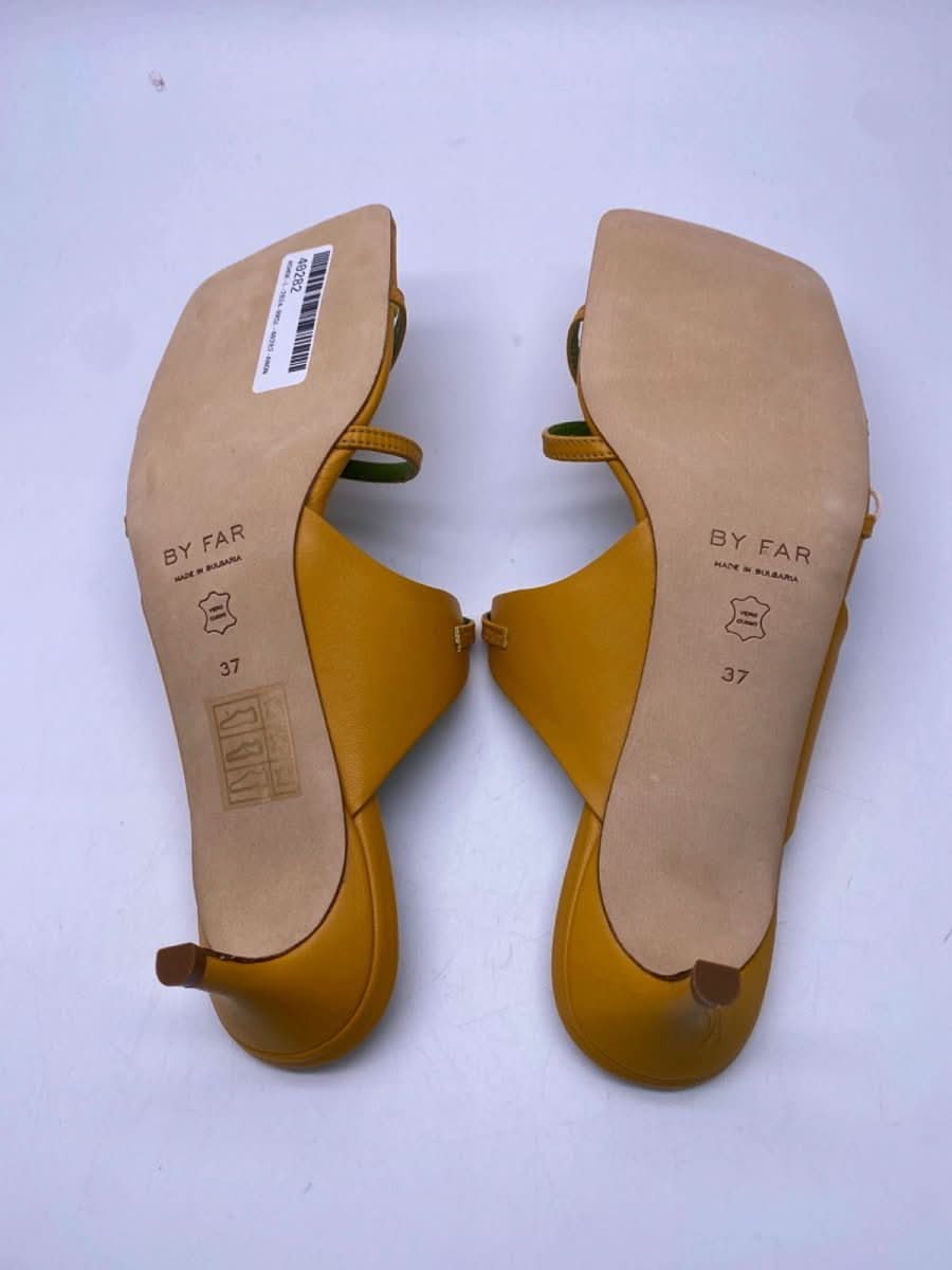 By Far Yellow Candy Strappy Heeled Sandals EU 37 UK 4 - Reliked