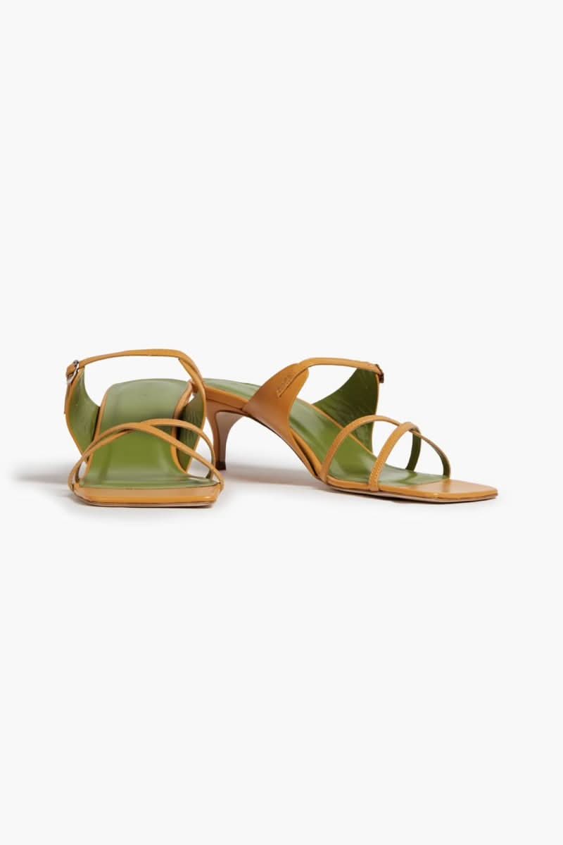 By Far Yellow Candy Strappy Heeled Sandals EU 37 UK 4 - Reliked