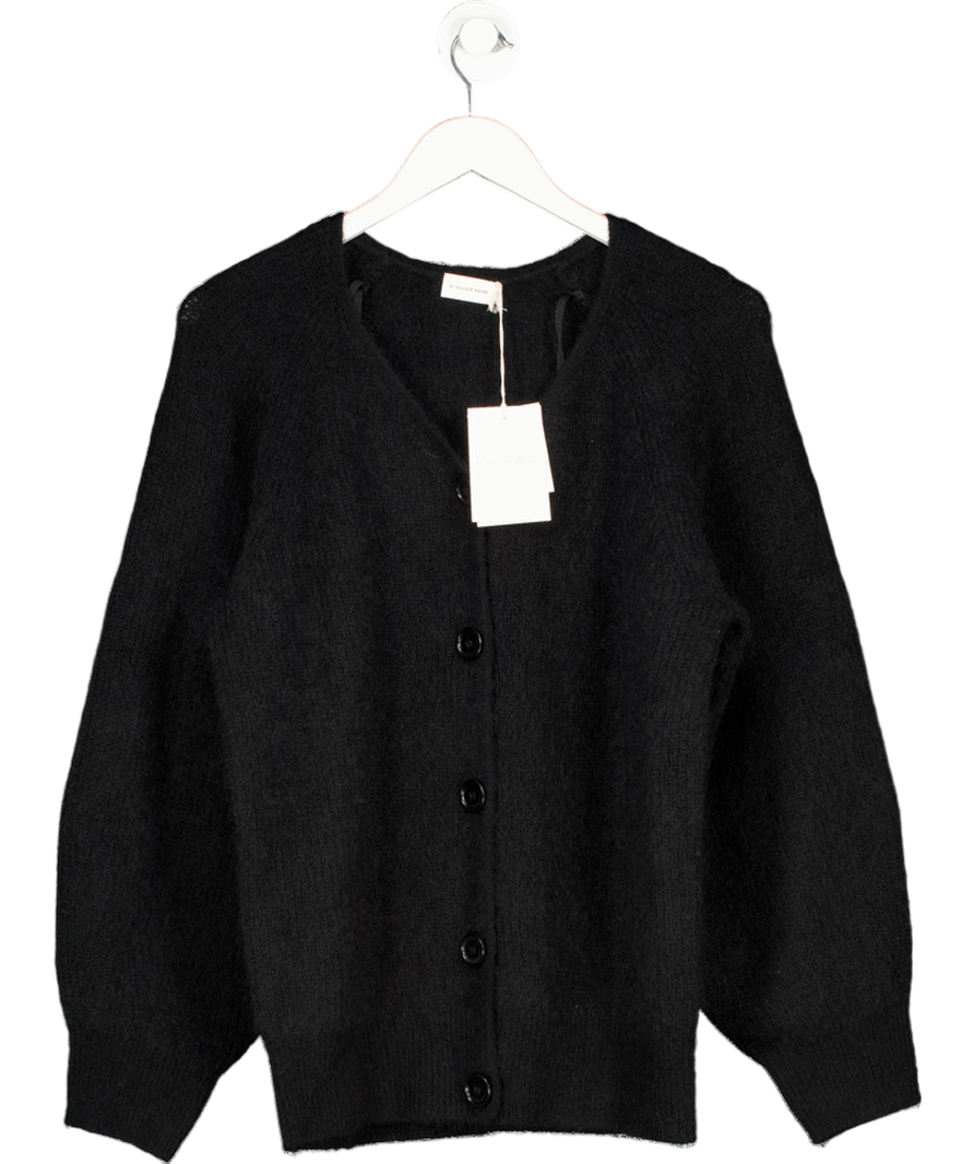 BY MALENE BIRGER Black Cinnum Kid Mohair / Wool Blend Oversize Ribbed - knit Cardigan UK XXS - Reliked