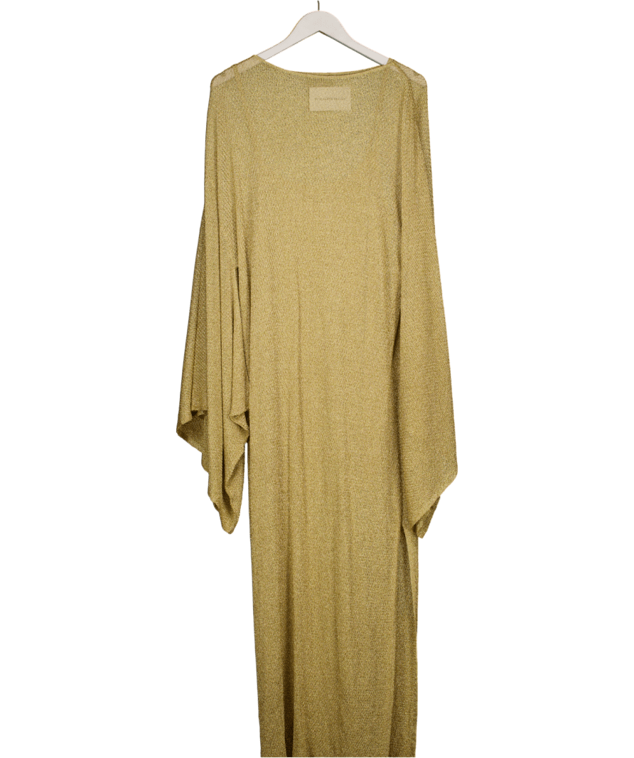 BY MALENE BIRGER Metallic Gold Gerta Maxi Dress UK L - Reliked