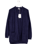 BY MALENE BIRGER Navy Blue Belinta Brushed Ribbed - knit Cardigan UK XXS - Reliked