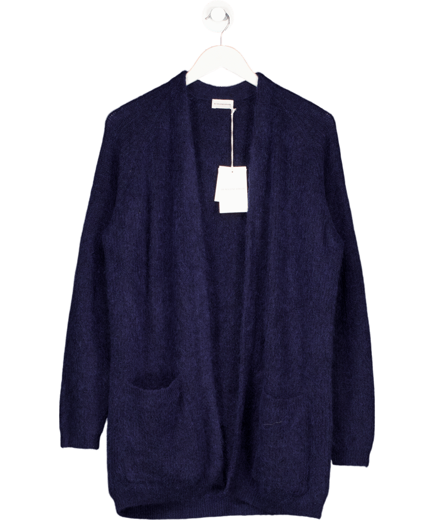 BY MALENE BIRGER Navy Blue Belinta Brushed Ribbed - knit Cardigan UK XXS - Reliked
