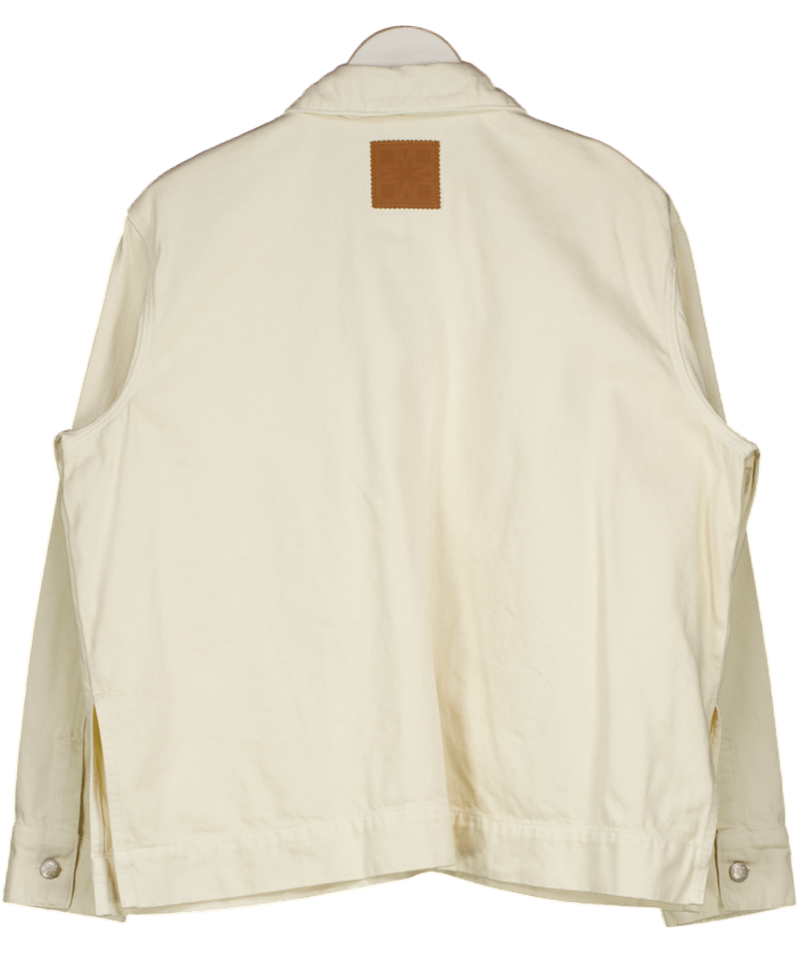 By Malina Cream Mona Jacket Oversize Denim Jacket UK S - Reliked