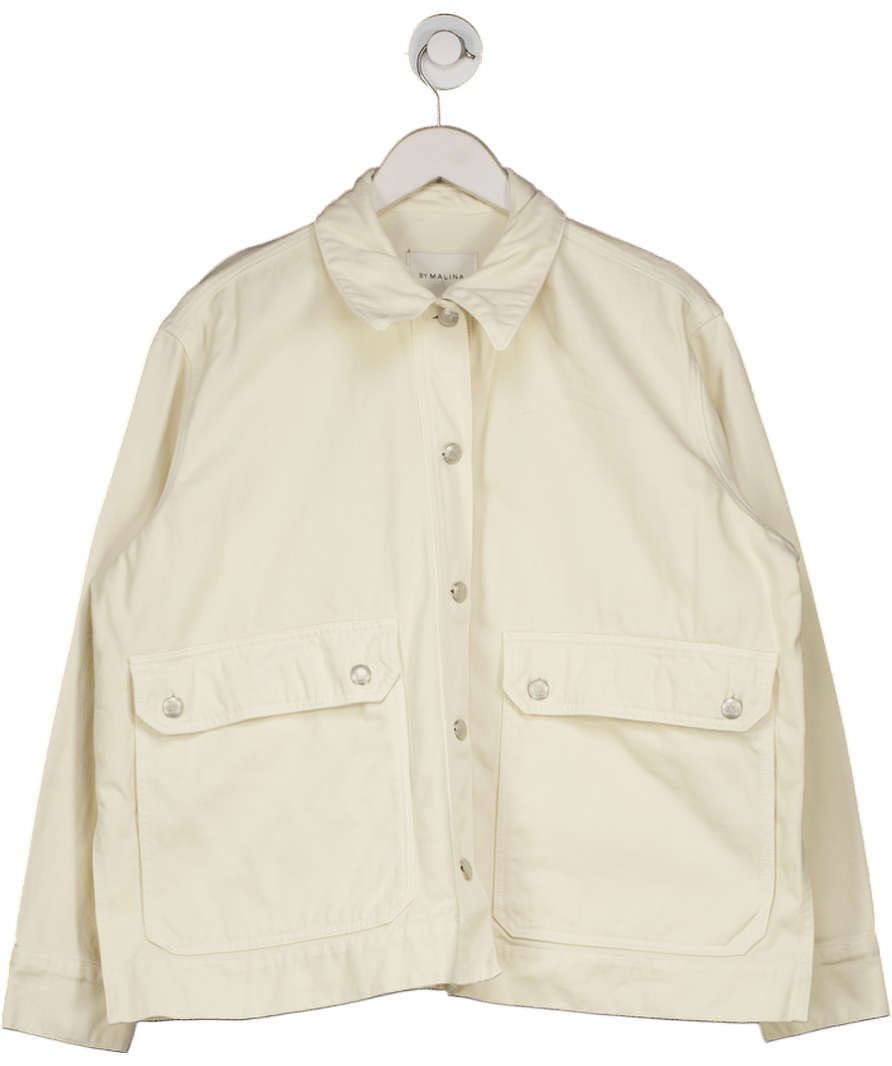 By Malina Cream Mona Jacket Oversize Denim Jacket UK S - Reliked