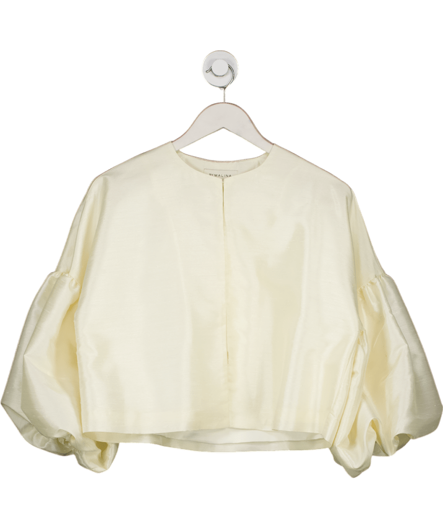 BY MALINA White Ivory Puff Sleeve Cleo Top UK S/M - Reliked