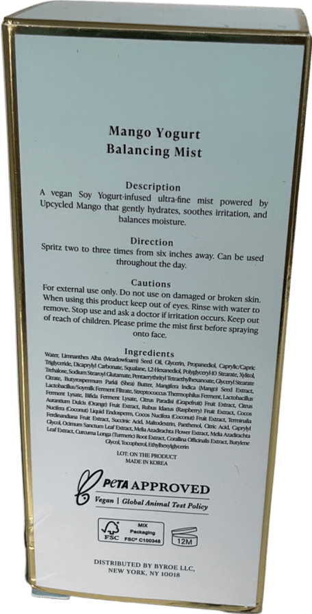 byro Mango Yogurt Balancing Mist 60ml - Reliked