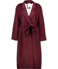 REISS Brogan Double-breasted Blindseam Coat Wool-blend In Burgundy Red UK 16