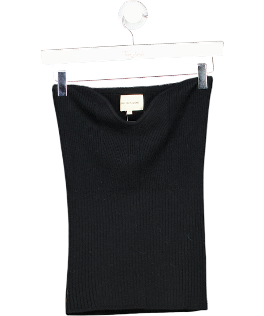 LOULOU STUDIO Black Cedros Cashmere Blend Strapless Ribbed-knit Top UK M