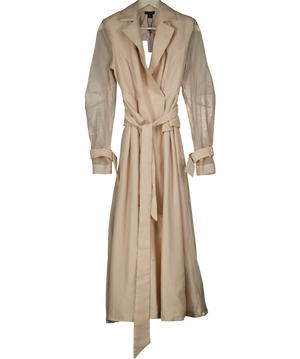 Karen Millen Nude Woven Organdie Trench Dress UK 6
