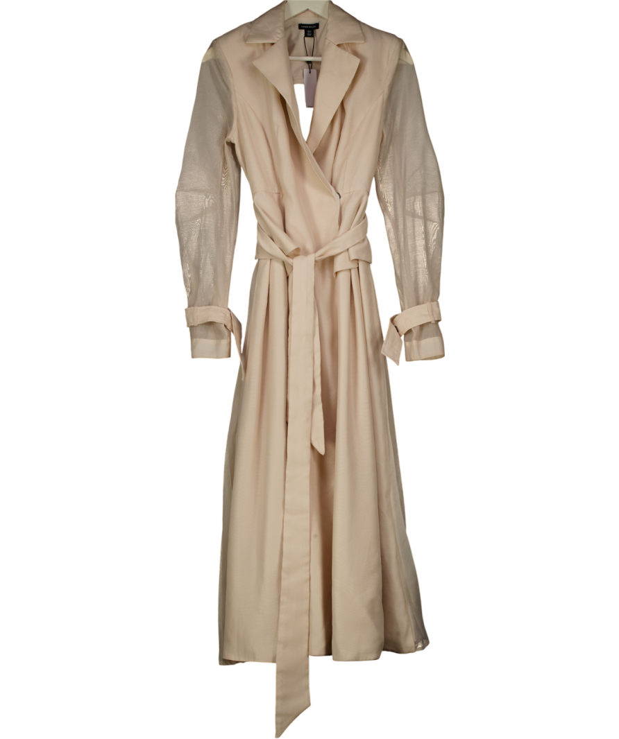 Karen Millen Nude Woven Organdie Trench Dress UK 6