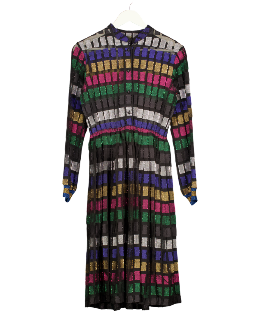 DODO BAR OR Black Metallic Rainbow Shirt Dress UK 8