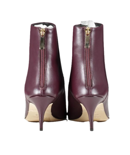 LK Bennett Dark Red Patent Leather-toecap Leather Ankle Boots UK 8 EU 41 👠