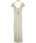 RIXO Ivory  / Black Layal Dot Cathy Midi Dress UK 6