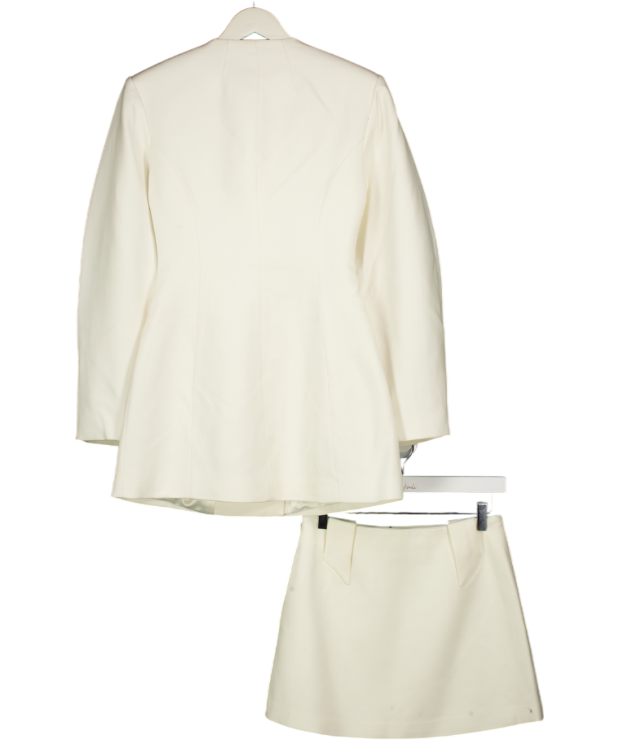 MESHKI Cream Balloon Sleeve Blazer Mini Dress UK XS