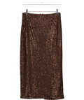 MARELLA Brown Sequin Embellished Midi Pencil Skirt UK S