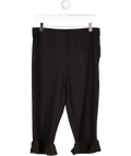 BY ANTHROPOLOGIE Black Slim Ruffle Capri Pants UK M