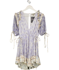 ASOS Design Blue Floral Open Back Frill Detail Dress UK 6