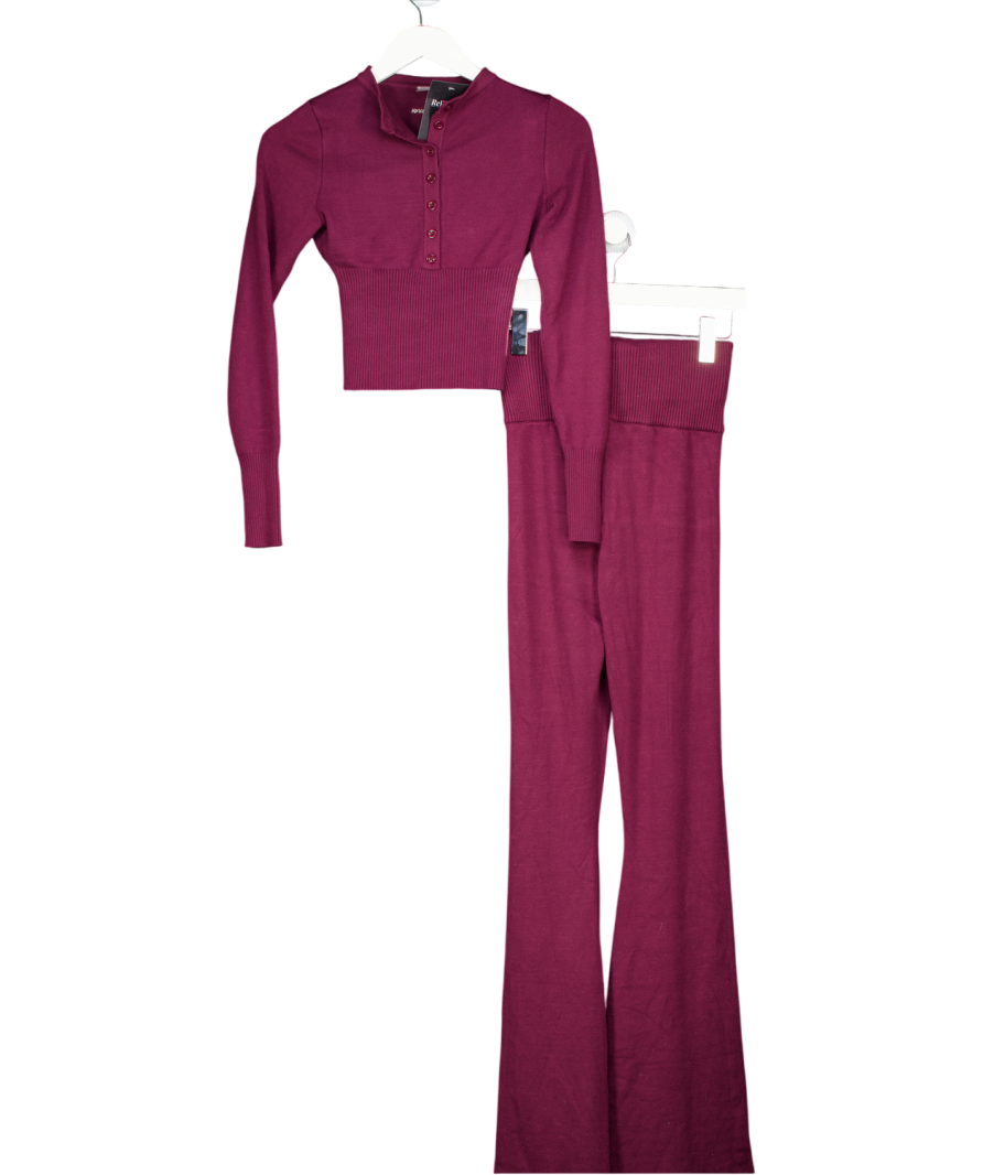 naked Purple Knit Button Up Top And Flares UK S